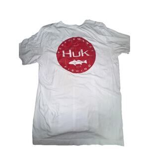 HUK men’s Red Fishing Badge Shirt Xl (o32)